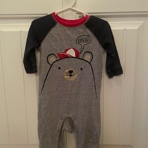 Gray and Blue Kids One Piece with Bear Design